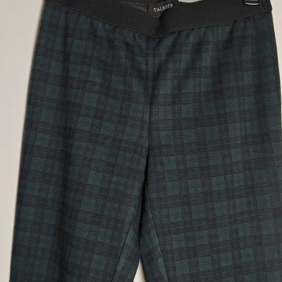 TALBOTS NWT Soho Leggings Green/Blue Tartan Print Size 2 - Picture 4 of 16